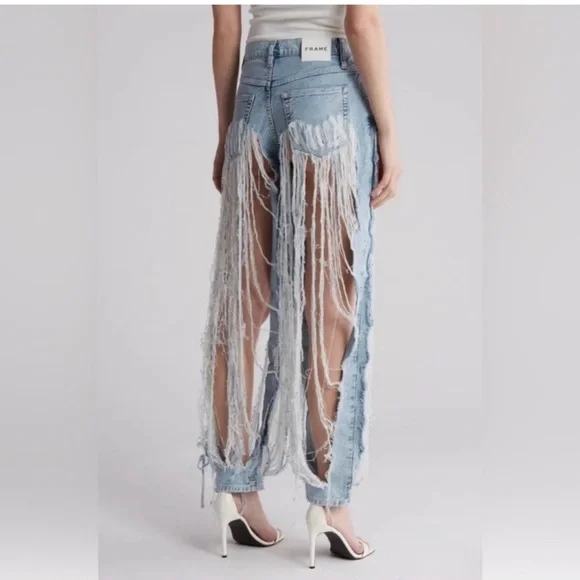 Frame Jeans Straight Leg (RARE!).Atelier Le High 'N' Tight Straight Utopia Shred - Picture 1 of 12